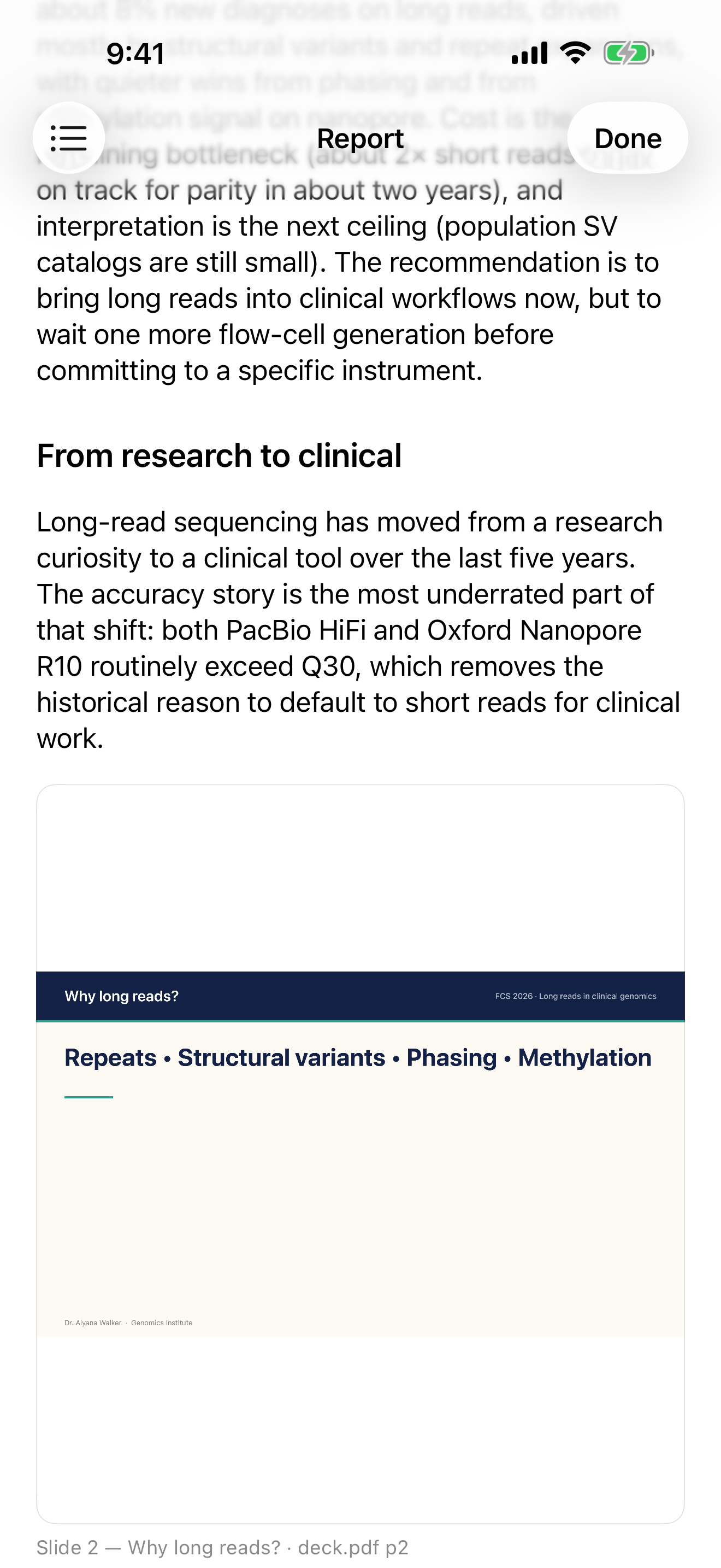 A Conference Note report with slides as figures